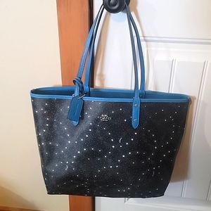 Reversible Tote-Celestial Stars w/Wristlet/Pouch (detachable)